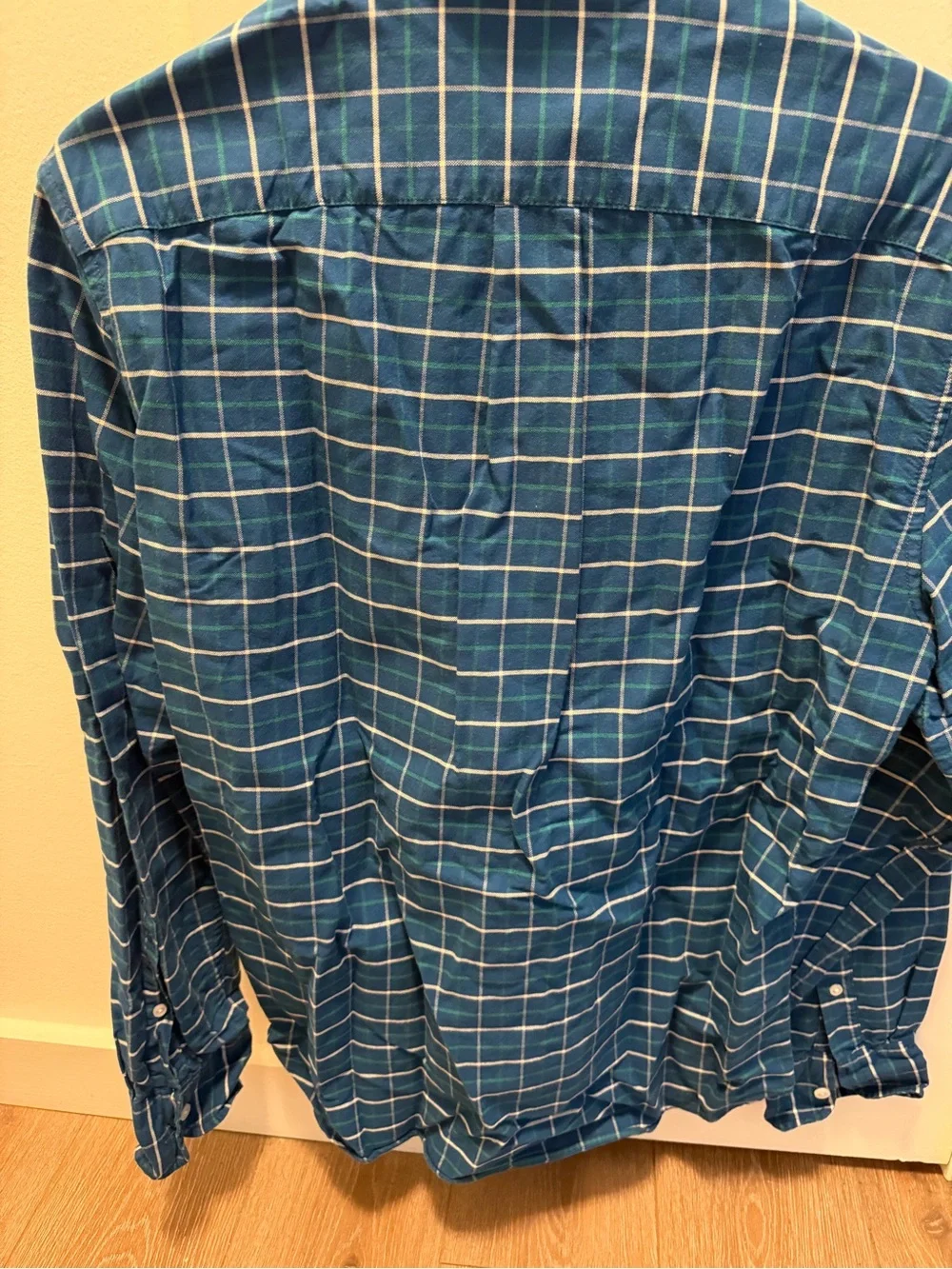 J. Crew Blue and White Plaid Button-Down Shirt